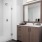 a bathroom with a glass shower